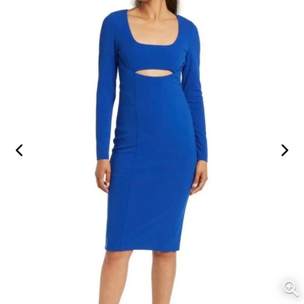 Rachel Rachel Roy Womens Blue Cut Out Knee Length Midi Dress